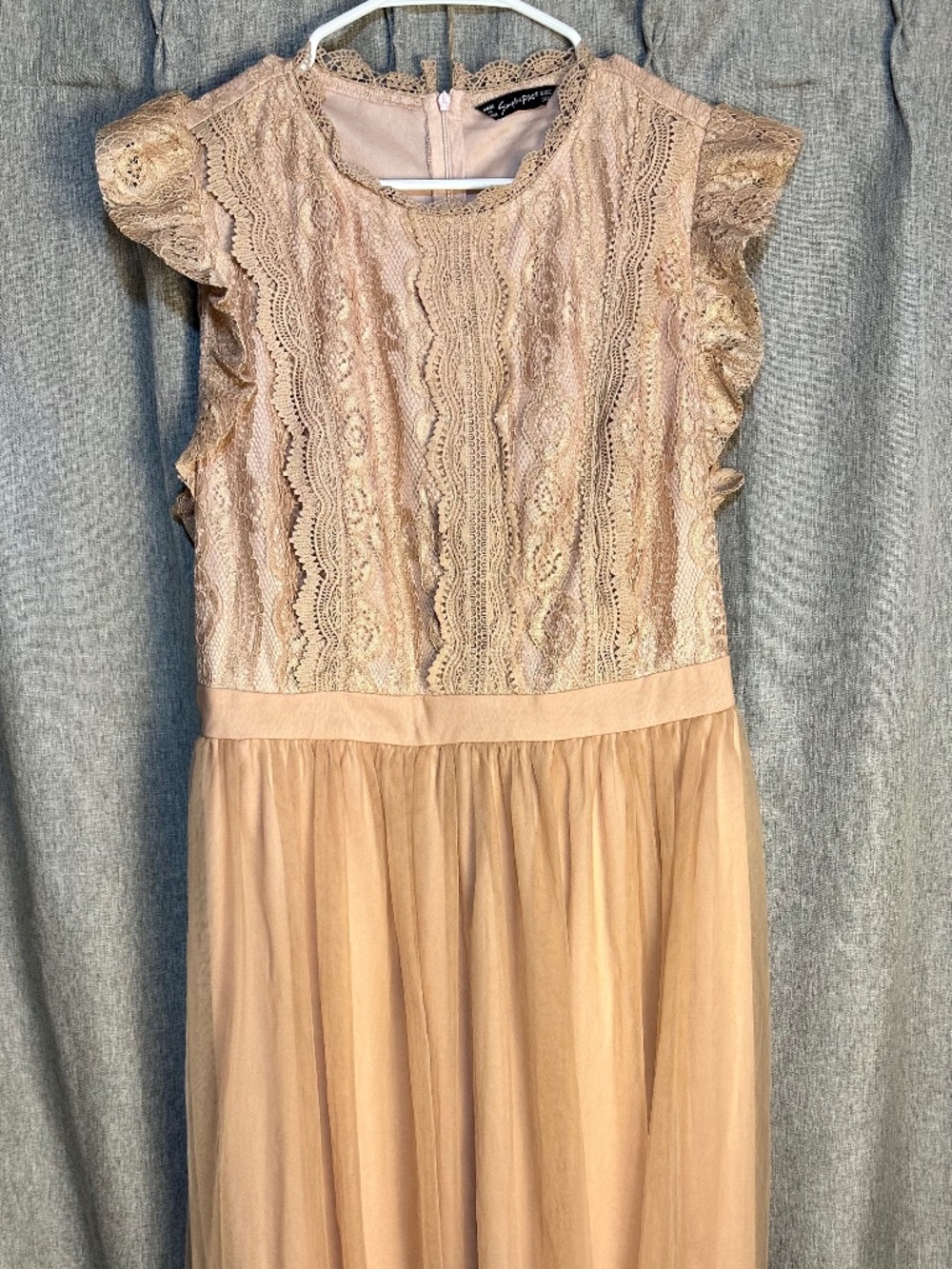 Simplee Plus Blush Pink Lace & Tulle Cocktail Dress - Size 1XL